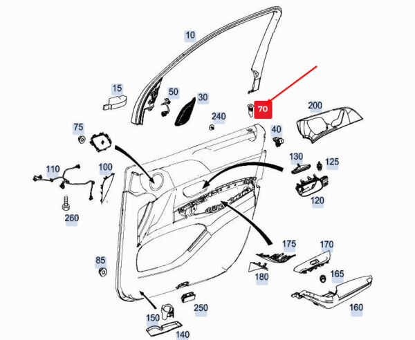 A1677660200 - MERCEDES-BENZ GLE W167 Rear RH Safety Button Trim Ring A1677660200 ORIGINAL