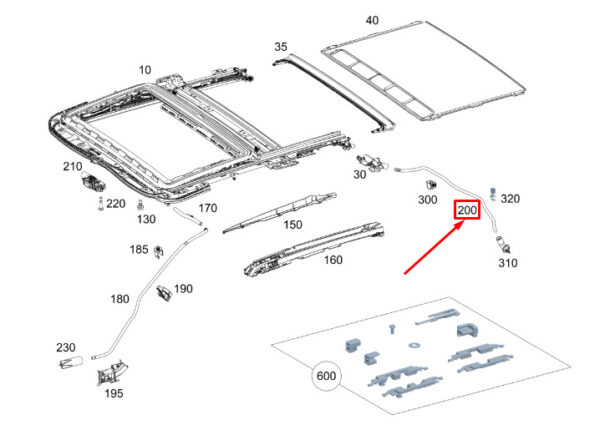 A1677850500 - MERCEDES-BENZ GLS X167 Rear RH Sunroof Water Drain Hose A1677850500 ORIGINAL