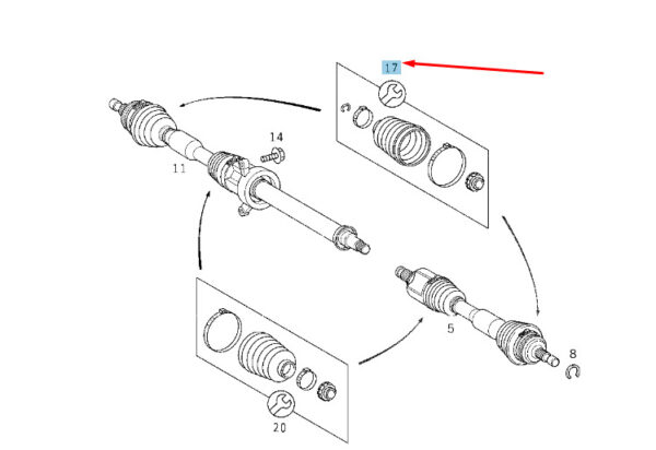 A1683600068 - MERCEDES-BENZ A W168 Front Axle Shaft Outside Boot Kit A1683600068 ORIGINAL