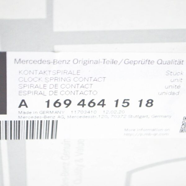 A1694641518 - NEW MERCEDES BENZ A W169 STEERING WHEEL SLIP RING SQUIB A1694641518 ORIGINAL