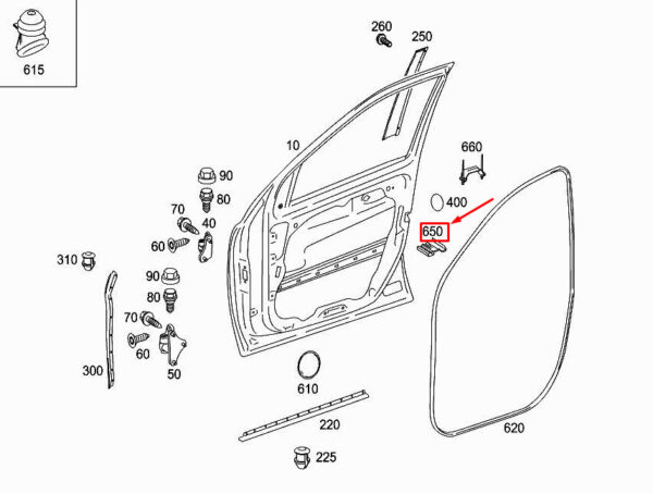A1697231308 - MERCEDES-BENZ R W251 Front Left Door Cover A1697231308 ORIGINAL