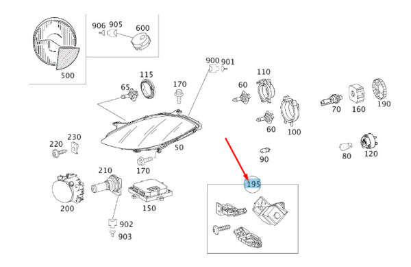 A1698203014 - MERCEDES-BENZ A W169 Right Lamp Mounting Repair Kit A1698203014 ORIGINAL
