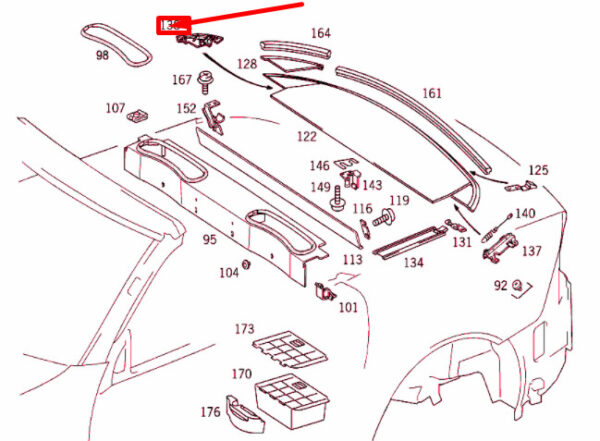 A170694013326 - NEW MERCEDES-BENZ SLK R170 LUGGAGE COMPARTMENT LEFT COVER A170694013326 ORIGINAL