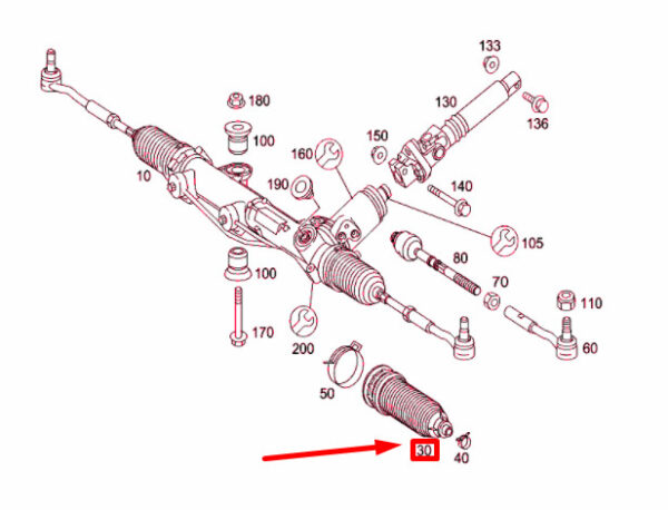 A1714630096 - MERCEDES-BENZ SLK R171 Steering Rack Boot A1714630096 ORIGINAL