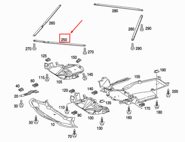 A1715240547 - MERCEDES-BENZ SLK R172 Front Left Stabilizer Bar Brace A1715240547 ORIGINAL