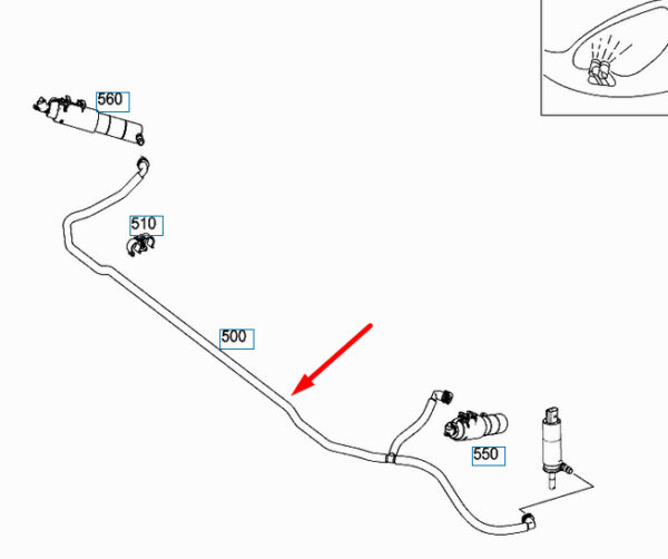 A1728600292 - MERCEDES-BENZ SLK R172  Washing Hose A1728600292 ORIGINAL