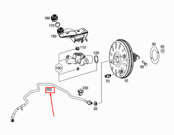 A1764300029 - MERCEDES-BENZ A W176 Brake Booster Vacuum Line A1764300029 ORIGINAL