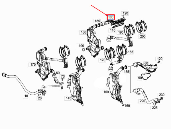 A1770104402 - MERCEDES-BENZ E W213 Right Engine Vent Line A1770104402 ORIGINAL