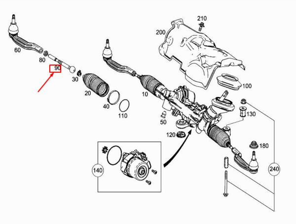 A1773380000 - MERCEDES-BENZ A W177 Steering Tie Rod A1773380000 ORIGINAL