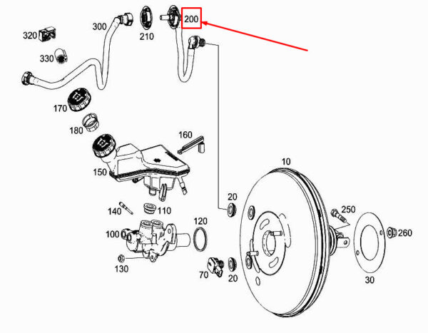 A1774300100 - MERCEDES-BENZ A W177 Brake Booster Vacuum Line A1774300100 ORIGINAL