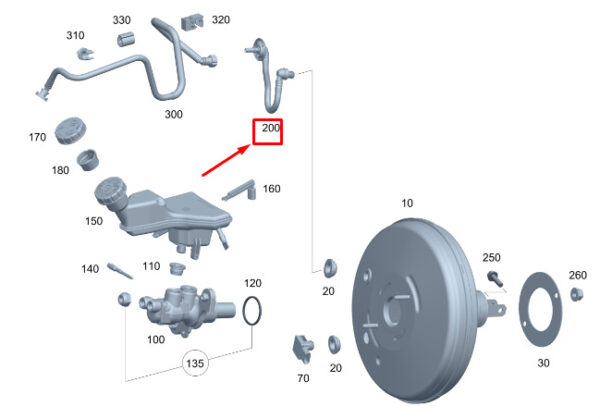 A1774309200 - MERCEDES-BENZ CLA C118 Brake Booster Vacuum Line A1774309200 ORIGINAL