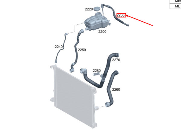 A1775016502 - MERCEDES-BENZ GLA H247 Expansion Tank Bleed Line A1775016502 ORIGINAL