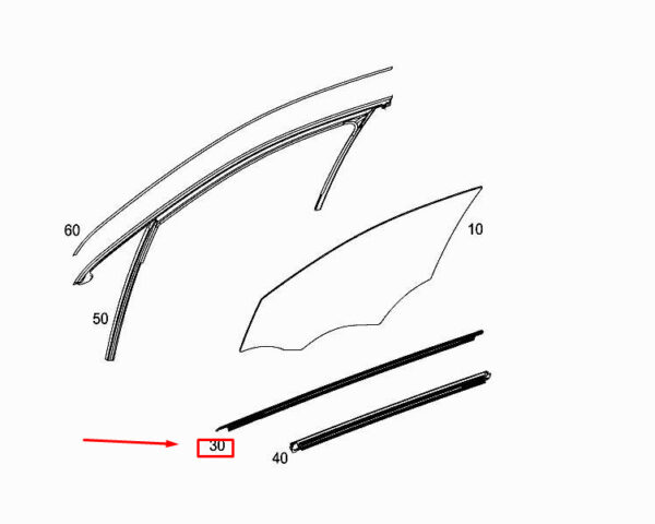 A1777250100 - MERCEDES-BENZ A W177 Front Left Window Sealing Rail A1777250100 ORIGINAL