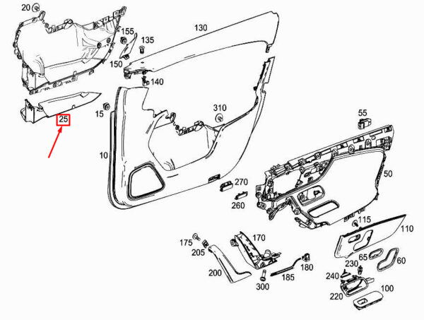 A1777270100 - MERCEDES-BENZ A W177 Front Left Door Pocket Insert A1777270100 ORIGINAL