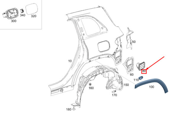 A1778302000 - MERCEDES-BENZ GLB X247 Rear Left Side Panel Vent Flap A1778302000 ORIGINAL