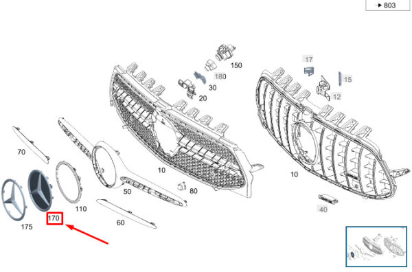 A1778880101 - MERCEDES-BENZ CLA C118 Radiator Grille Emblem Carrier A1778880101 ORIGINAL