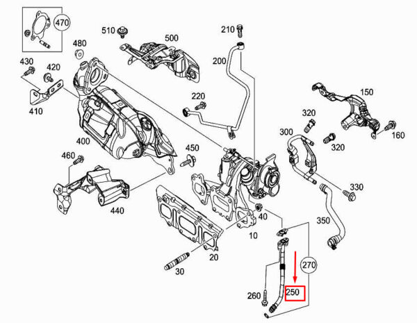 A2000960190 - MERCEDES-BENZ CITAN W415 Engine Oil Return Line A2000960190 ORIGINAL
