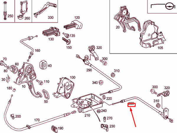 A2034200285 - MERCEDES-BENZ C W203 Rear Left Parking Brake Cable A2034200285 ORIGINAL