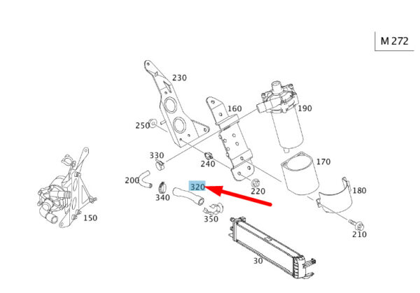 A2035012482 - MERCEDES-BENZ C W203 Low Temperature Cooler Hose A2035012482 ORIGINAL