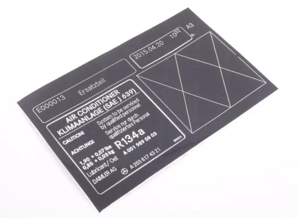 A2038174321 - MERCEDES-BENZ C W203 Refrigerant Guide Sign A2038174321 ORIGINAL