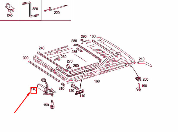 A2038203142 - NEW MERCEDES-BENZ C W203 SLIDING/LIFTING ROOF ELECTRIC MOTOR A2038203142