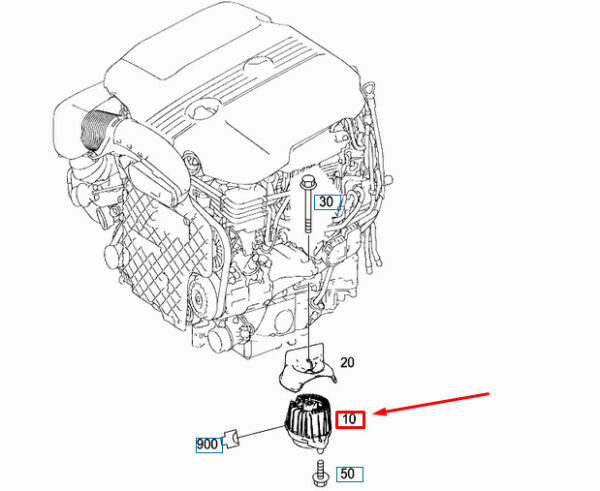 A2042405817 - NEW MERCEDES-BENZ C W204 FRONT LEFT ENGINE SUPPORT A2042405817 ORIGINAL