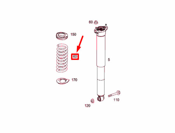 A2043246504 - NEW MERCEDES-BENZ GLK X204 REAR COIL SPRING A2043246504 ORIGINAL