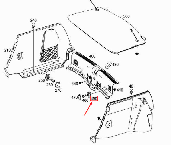 A2048602414 - MERCEDES-BENZ A W177 Rear Anchoring Lug Bracket A2048602414 ORIGINAL