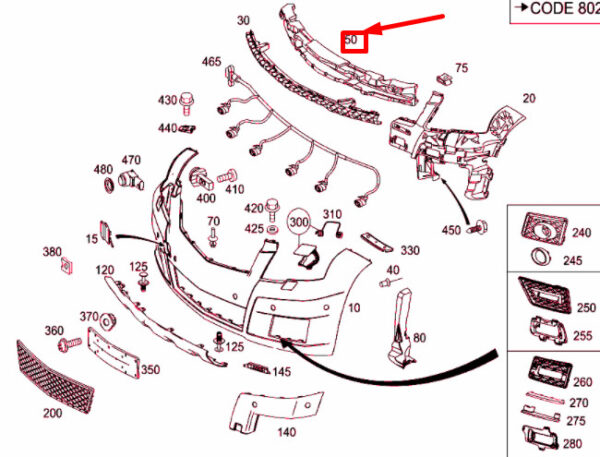A2048851537 - NEW MERCEDES-BENZ GLK X204 FRONT BUMPER IMPACT ABSORBER A2048851537 ORIGINAL
