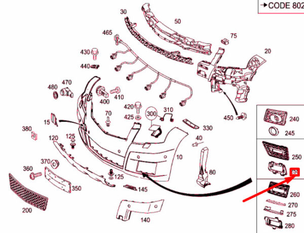 A2048853214 - MERCEDES-BENZ GLK X204 Front Left Lamp Bezel Bracket A2048853214 ORIGINAL