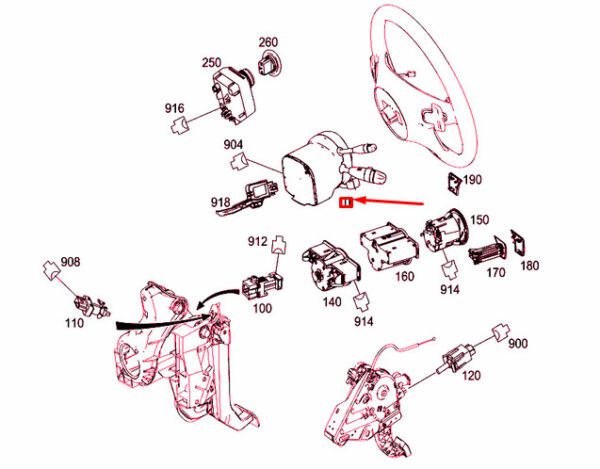 A20490011049051 - NEW MERCEDES-BENZ C W204 STEERING COLUMN SWITCH MODULE A20490011049051 ORIGINAL