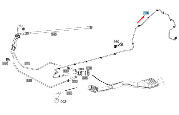 A2054707702 - MERCEDES-BENZ C W205 Tank To Metering unit Additive Line A2054707702 ORIGINAL