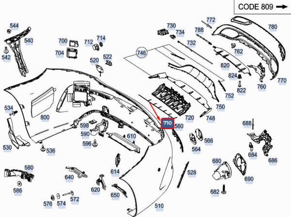 A2055403741 - MERCEDES-BENZ C Coupe C205 Rear Parking Aid Wiring A2055403741 ORIGINAL
