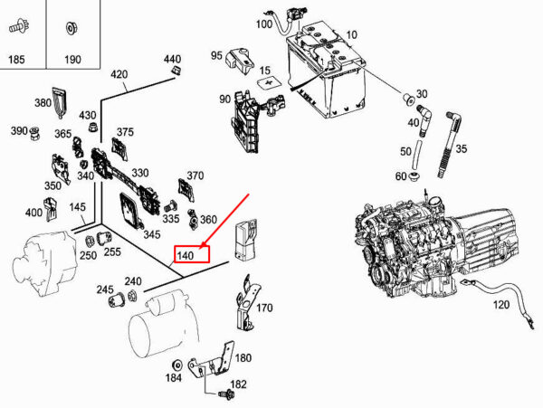 A2055406621 - MERCEDES-BENZ C W205 Alternator Wiring Harness A2055406621 ORIGINAL
