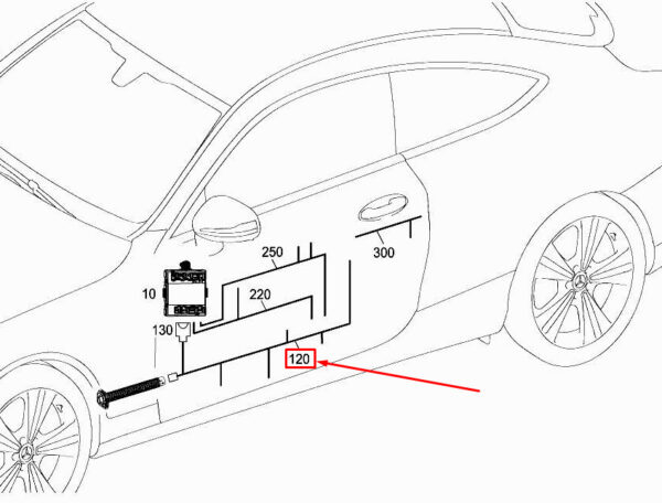 A2055409931 - MERCEDES-BENZ C Coupe C205 Front Door Wiring Harness A2055409931 ORIGINAL