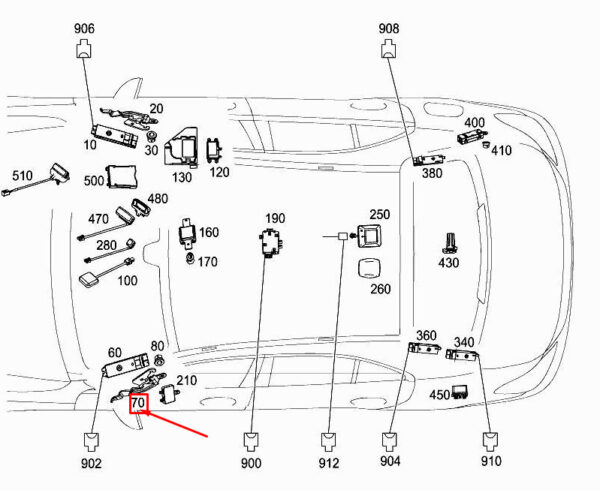 A2055454640 - MERCEDES-BENZ C W205 Left A-Pillar Amplifier Bracket A2055454640 ORIGINAL
