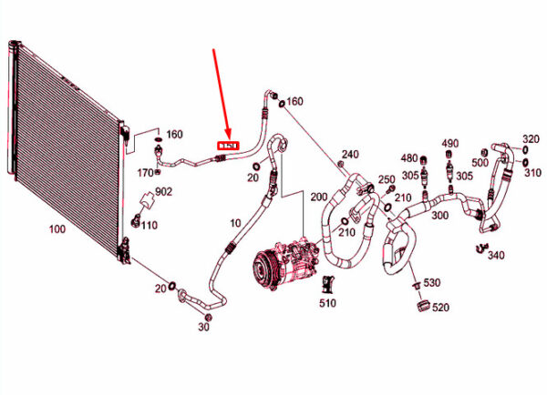 A2058305301 - MERCEDES-BENZ C W205 A/C Refrigeran Line A2058305301 ORIGINAL