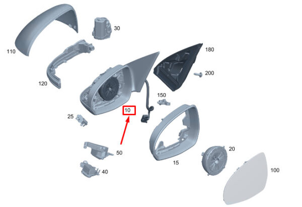 A2068109404 - MERCEDES-BENZ C S206 Front Right Side Wing Mirror LHD A2068109404 ORIGINAL