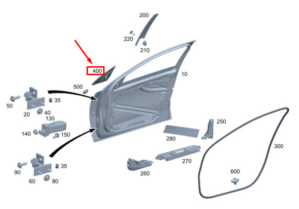 A2068110100 - MERCEDES-BENZ C S206 Left Outside Mirror Seal A2068110100 ORIGINAL