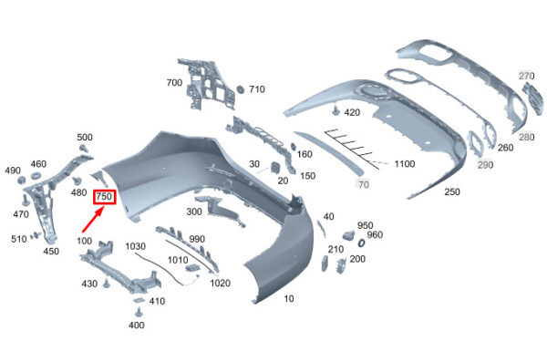 A2068804603 - MERCEDES-BENZ C W206 Rear Left Wheel Arch Cover A2068804603 ORIGINAL