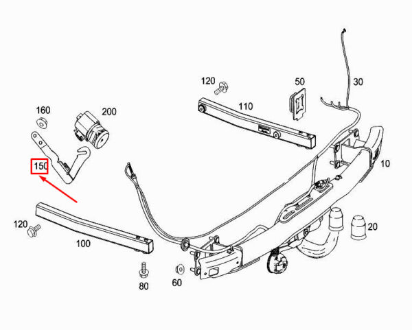 A2073100158 - MERCEDES-BENZ E Cabrio A207 Rear Mounting Console A2073100158 ORIGINAL