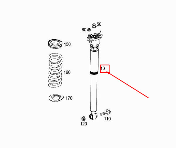 A2073201930 - MERCEDES-BENZ E Cabrio A207 Rear Shock Absorber A2073201930 ORIGINAL