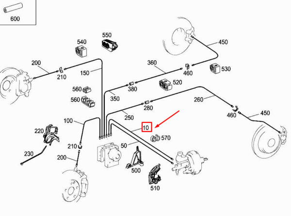 A2074201026 - MERCEDES-BENZ E Coupe C207 Brake Line A2074201026 ORIGINAL
