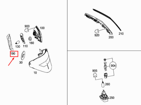 A2078260024 - MERCEDES-BENZ E Cabrio A207 Rear Left Tail Light Covet A2078260024 ORIGINAL