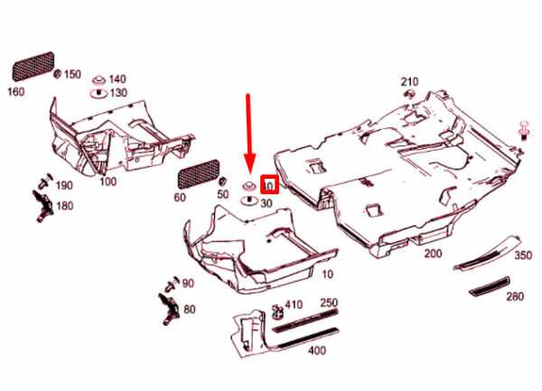 A21168400239051 - NEW MERCEDES-BENZ CLA C117 FLOOR MAT CARPER UPPER CLIP A21168400239051 ORIGINAL