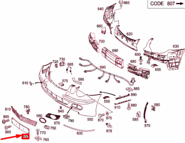 A2118171178 - NEW MERCEDES-BENZ E W211 FRONT LICENCE PLATE MOLDING USA A2118171178 ORIGINAL