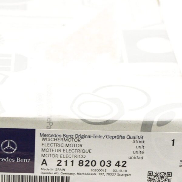 A2118200342 - NEW MERCEDES-BENZ E T-MODEL S211 TAILGATE WINDOW WIPER MOTOR A2118200342
