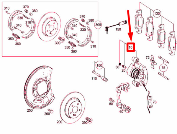A2124236998 - NEW MERCEDES-BENZ E W212 AMG REAR RIGHT BRAKE CALIPER A2124236998 ORIGINAL