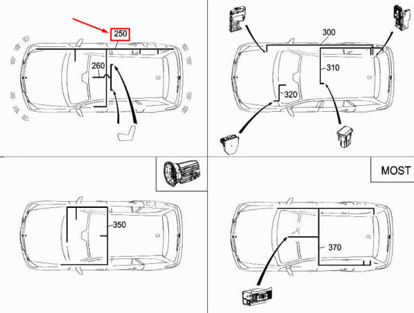 A2124401007 - MERCEDES-BENZ E W212 Parktronic System Wiring Harness A2124401007 ORIGINAL