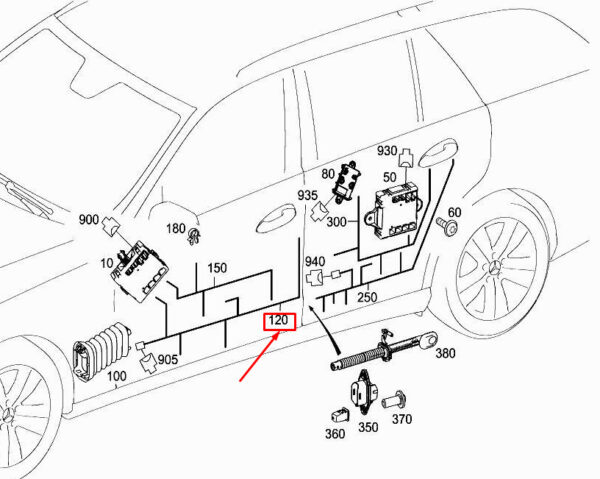 A2124409108 - MERCEDES-BENZ E W212 Front Right Door Wiring Harness A2124409108 ORIGINAL